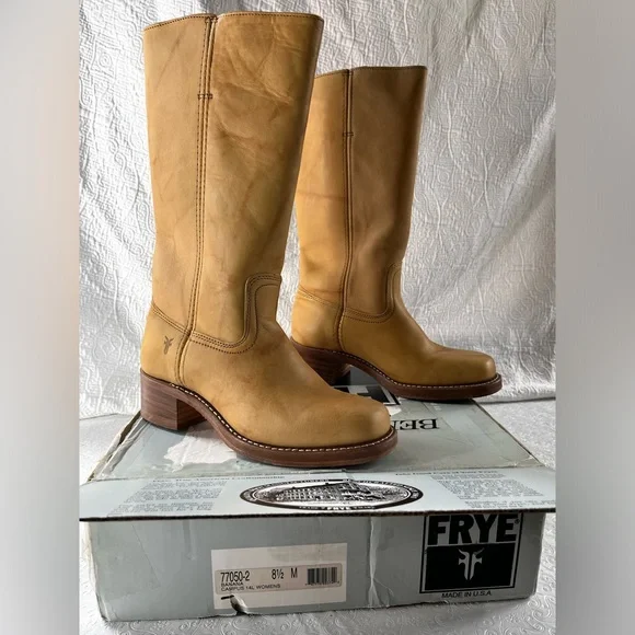 Frye Campus Boots 14L Women 8.5 B Banana Iconic Closet Staple Quiet Luxury Boho - Picture 2 of 16